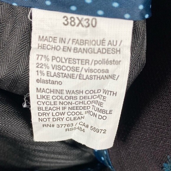 Perry Ellis Dress Pants Mens Size 38X30 Dark Purple Pockets Slim Fit - Picture 7 of 7